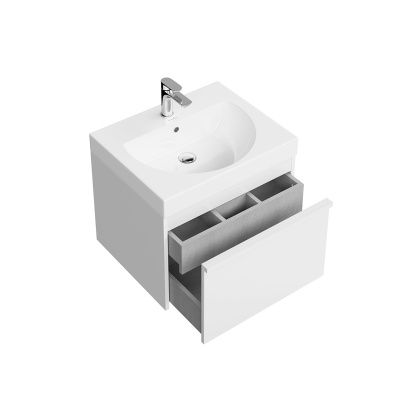 Тумба MODULA подвесная 60 с ящиком 1+1, белая глянцевая Тумба MODULA подвесная 60 с ящиком 1+1, белая глянцевая