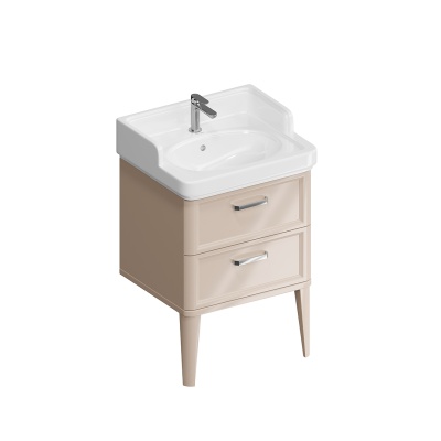 Тумба POMPEI напольная с 2 ящиками 60, камео бежевый глянцевый Тумба POMPEI напольная с 2 ящиками 60, камео бежевый глянцевый