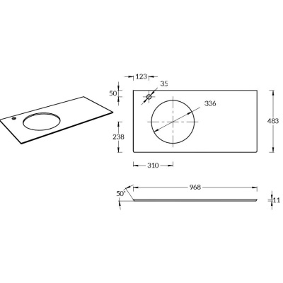 Столешница из керамогранита Ониче 97, бежевая (спец. изделие декоративное) Столешница из керамогранита Ониче 97, бежевая (спец. изделие декоративное)