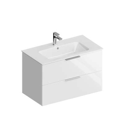 Тумба PIANO подвесная с ящиками 85, белая глянцевая Тумба PIANO подвесная с ящиками 85, белая глянцевая