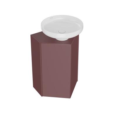 Тумба-модуль CARAVAN под раковину со столешницей без боковин, подвесная 50, push, марокканский гранатовый
