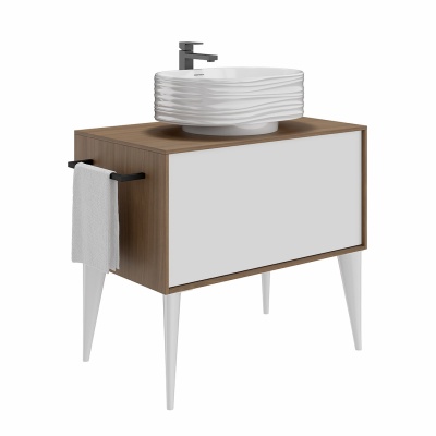 Раковина ARTBASIN Sabbia накладная 50, белая глянцевая