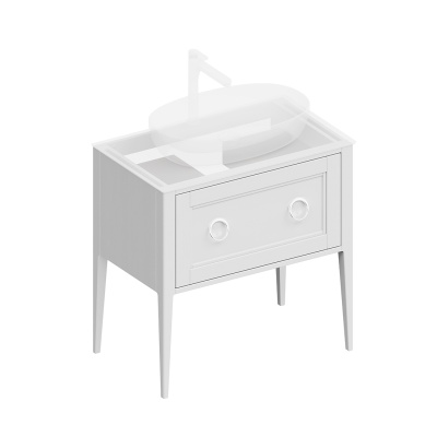 Тумба PLAZA Classic напольная с ящиками 80, белая матовая Тумба PLAZA Classic напольная с ящиками 80, белая матовая