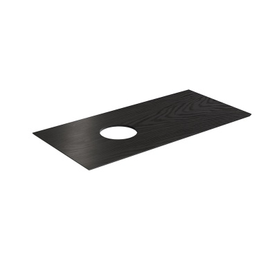 Столешница из керамогранита ICONICO Манифик вуд 100 см, черная матовая, без отверстия под смеситель