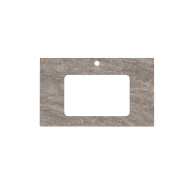 Столешница из керамогранита для раковин, встраиваемых снизу, Парнас 80 см, пепельный лаппатированный