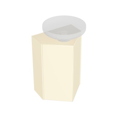 Тумба-модуль CARAVAN под раковину со столешницей без боковин, подвесная 50, push, сливочная матовая