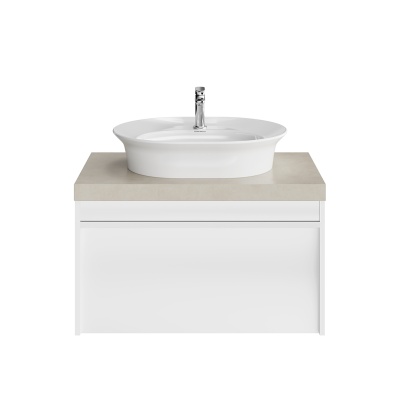 Тумба MODULA подвесная 80 с ящиком 1+1, белая глянцевая Тумба MODULA подвесная 80 с ящиком 1+1, белая глянцевая