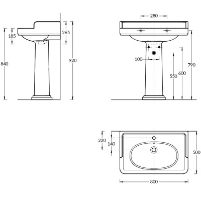 Раковина POMPEI подвесная/мебельная 80, белая глянцевая Раковина POMPEI подвесная/мебельная 80, белая глянцевая