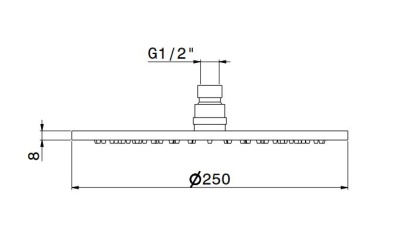 Душевая лейка OLE «тропический дождь», матовый черный