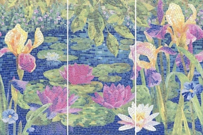 Панно Сад Моне лаппатированный обрезной 60x90x0,9 Панно Сад Моне лаппатированный обрезной 60x90x0,9