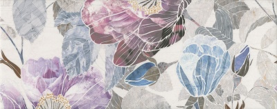 Керамическое панно 60x50x0,8 Линьяно Цветы матовый (из 3 ч. разм. 20x50)