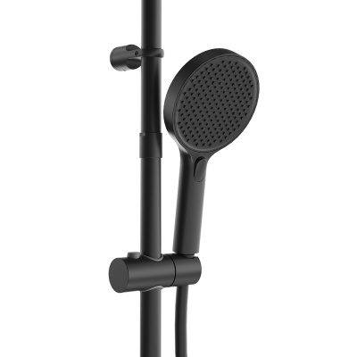 Душевая колонна FONTE на 3 потока с поворотным изливом и механическим смесителем, черный матовый Душевая колонна FONTE на 3 потока с поворотным изливом и механическим смесителем, черный матовый