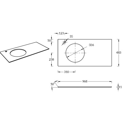 Столешница из керамогранита Ониче 97, розовая (спец. изделие декоративное) Столешница из керамогранита Ониче 97, розовая (спец. изделие декоративное)