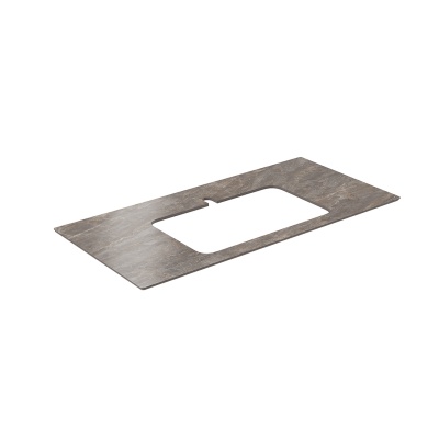 Столешница из керамогранита для раковин, встраиваемых сверху, Парнас 100 см, пепельный лаппатированный