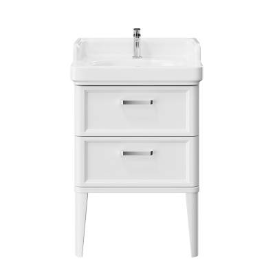 Тумба POMPEI напольная с 2 ящиками 60, белая глянцевая Тумба POMPEI напольная с 2 ящиками 60, белая глянцевая