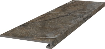 Ступень клееная Сильвер Рут серый обрезной 33x119,5x1,1