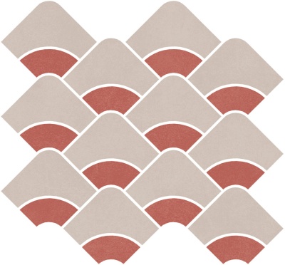 Декор Таделакт наборный серый светлый, красный матовый обрезной 30x28x0,9 Декор Таделакт наборный серый светлый, красный матовый обрезной 30x28x0,9