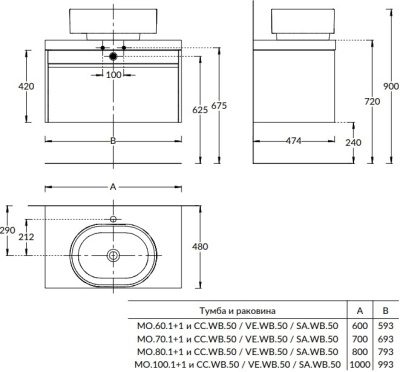 Тумба MODULA подвесная 100 с ящиком 1+1, белая глянцевая Тумба MODULA подвесная 100 с ящиком 1+1, белая глянцевая