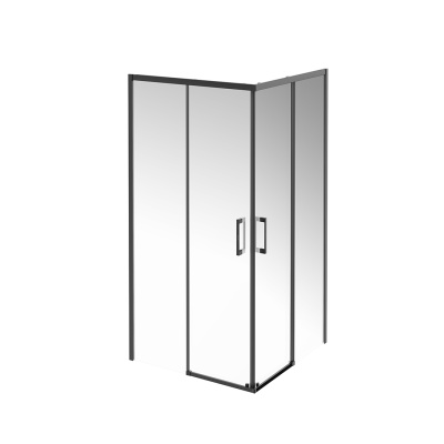 Душевой уголок VETRO, раздвижной, квадратный, 100х100х195, матовый черный Душевой уголок VETRO, раздвижной, квадратный, 100х100х195, матовый черный