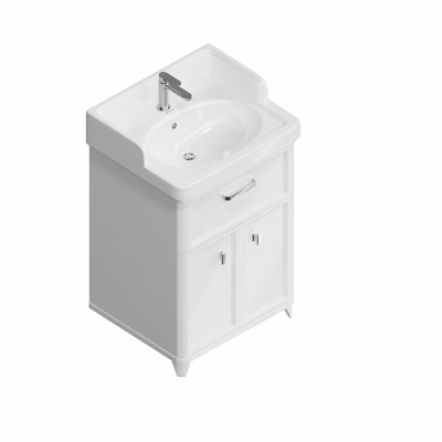 Тумба POMPEI напольная с ящиком и дверцами 60, белая глянцевая Тумба POMPEI напольная с ящиком и дверцами 60, белая глянцевая