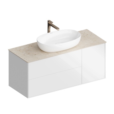 Тумба PLAZA Modern подвесная с ящиками 120, белая