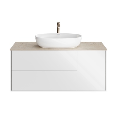 Тумба PLAZA Modern подвесная с ящиками 120, белая Тумба PLAZA Modern подвесная с ящиками 120, белая