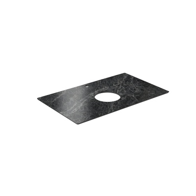 Столешница из керамогранита для накладных раковин, Риальто 80 см, серый темный лаппатированный