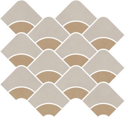 Декор Таделакт наборный серый светлый, жёлтый матовый обрезной 30x28x0,9