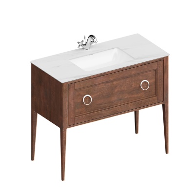 Тумба PLAZA Classic NEO напольная 1 ящик 100, орех матовый Тумба PLAZA Classic NEO напольная 1 ящик 100, орех матовый