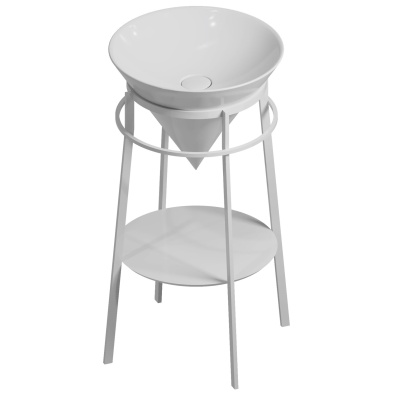 Круглая полка CONO встраиваемая 43,1, белая глянцевая