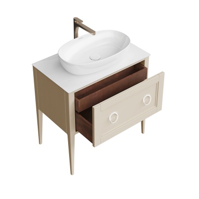 Тумба PLAZA Classic напольная с ящиками 80, капучино матовая Тумба PLAZA Classic напольная с ящиками 80, капучино матовая