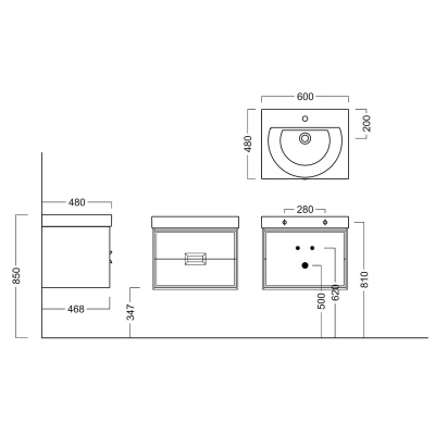 Тумба CANALETTO подвесная с ящиками 60, белая глянцевая Тумба CANALETTO подвесная с ящиками 60, белая глянцевая