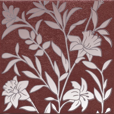 Декор Барберино 4 бордо глянцевый 20x20x0,69