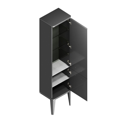 Пенал POMPEI напольный\подвесной 150, черный глянцевый