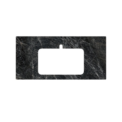 Столешница из керамогранита для раковин, встраиваемых сверху, Риальто 100 см, серый темный лаппатированный