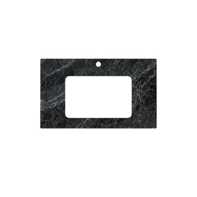 Столешница из керамогранита для раковин, встраиваемых снизу, Риальто 80 см, серый темный лаппатированный