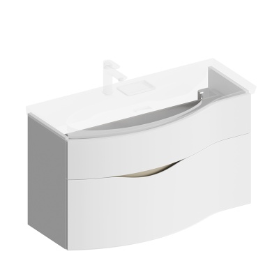 Тумба RIVA подвесная левая 100, белая матовая Тумба RIVA подвесная левая 100, белая матовая