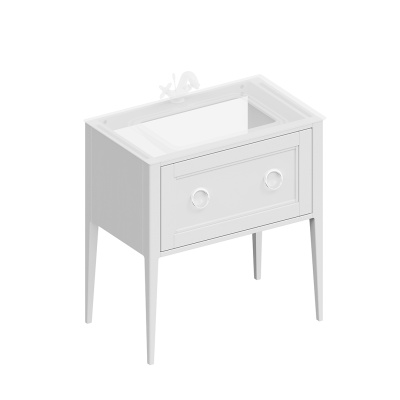 Тумба PLAZA Classic напольная с ящиком 80, белая матовая Тумба PLAZA Classic напольная с ящиком 80, белая матовая