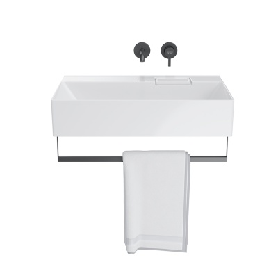 Держатель для полотенец к раковинам LOGICA 70 с крепежом, черный матовый