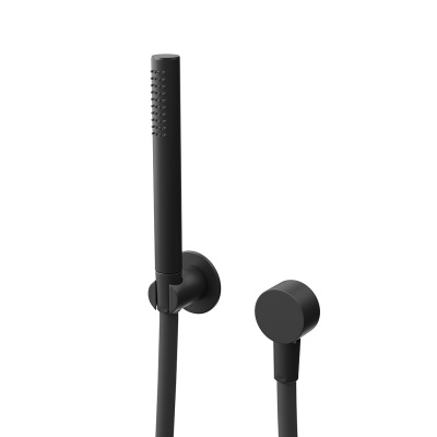 Ручной душ OLE с держателем для лейки и шлангом, без вывода для подачи воды, матовый черный Ручной душ OLE с держателем для лейки и шлангом, без вывода для подачи воды, матовый черный