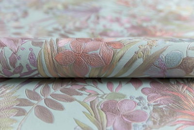 Обои виниловые Джангл мотив, голубой цветной