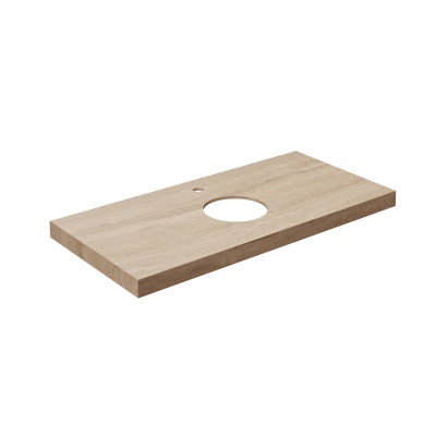 Столешница из керамогранита для накладных раковин, Риальто 100 см, бежевый натуральный Столешница из керамогранита для накладных раковин, Риальто 100 см, бежевый натуральный