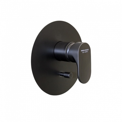 Встроенный однорычажный смеситель OLE для душа с переключателем на два потока, матовый черный