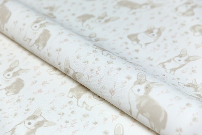 Обои виниловые на флизелиновой основе Уик-энд мотив, бежевый корги Обои виниловые на флизелиновой основе Уик-энд мотив, бежевый корги