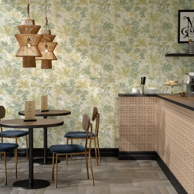 Обои виниловые Оазис мотив, зелёный Обои виниловые Оазис мотив, зелёный