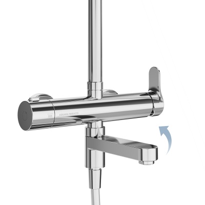 Душевая колонна FONTE на 3 потока с поворотным изливом и механическим смесителем, хром Душевая колонна FONTE на 3 потока с поворотным изливом и механическим смесителем, хром