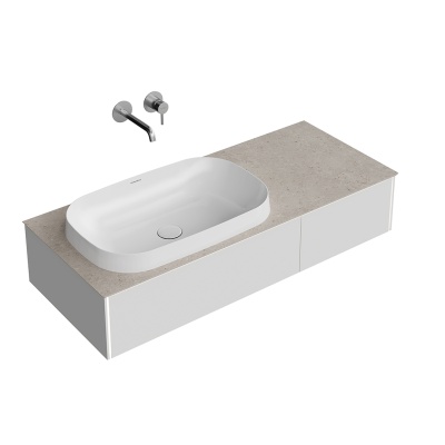 Тумба MAGICA подвесная 120, 2 ящика, утренний серый матовый     