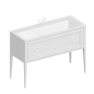 Тумба PLAZA Classic напольная с ящиком 120, белая матовая Тумба PLAZA Classic напольная с ящиком 120, белая матовая