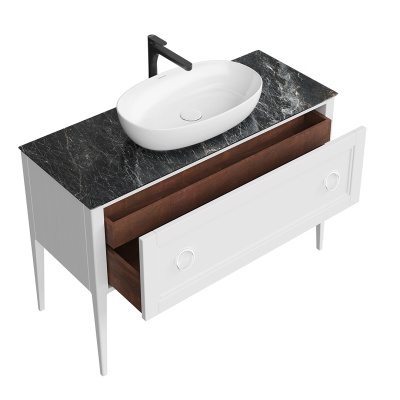 Тумба PLAZA Classic напольная с ящиками 120, белая матовая Тумба PLAZA Classic напольная с ящиками 120, белая матовая