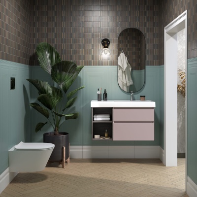 Раковина CUBO правая подвесная/мебельная 90, белая глянцевая Раковина CUBO правая подвесная/мебельная 90, белая глянцевая